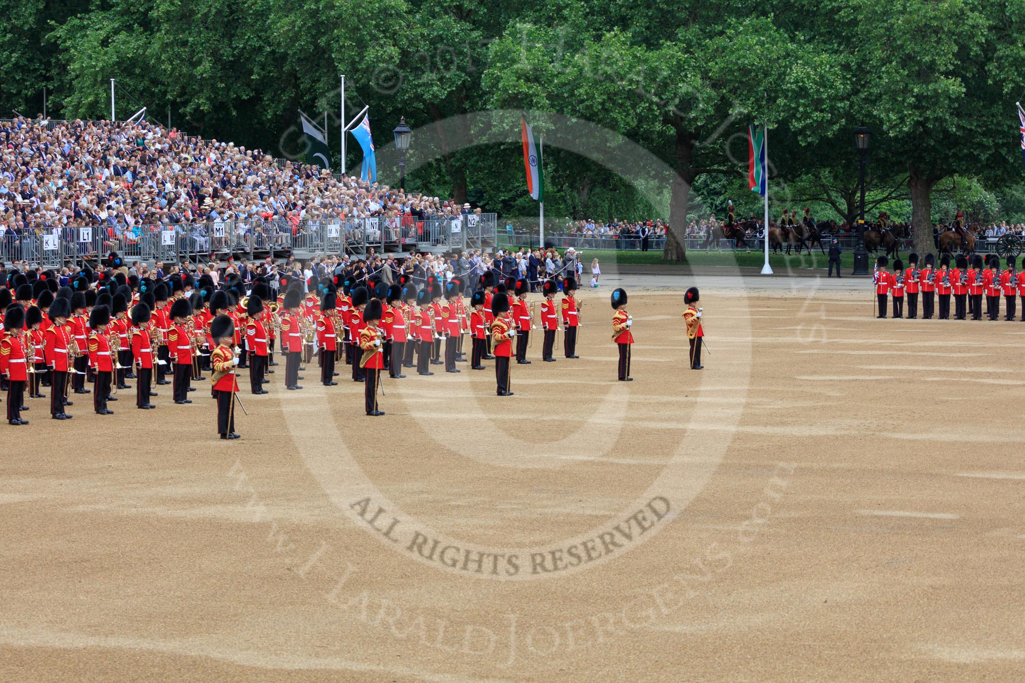 during The Colonel's Review {iptcyear4} (final rehearsal for Trooping the Colour, The Queen's Birthday Parade)  at Horse Guards Parade, Westminster, London, 2 June 2018, 10:39.