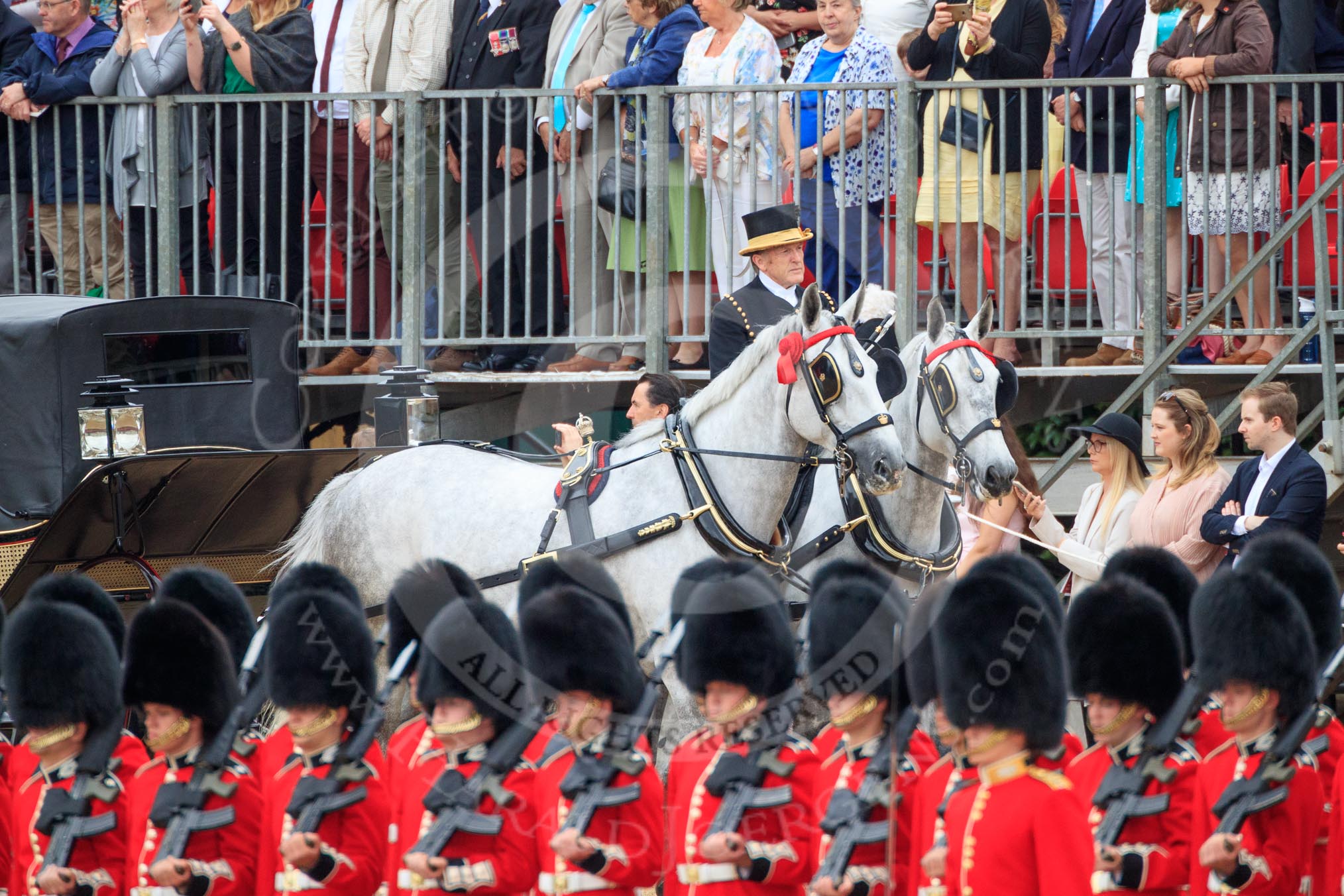 during The Colonel's Review {iptcyear4} (final rehearsal for Trooping the Colour, The Queen's Birthday Parade)  at Horse Guards Parade, Westminster, London, 2 June 2018, 10:58.