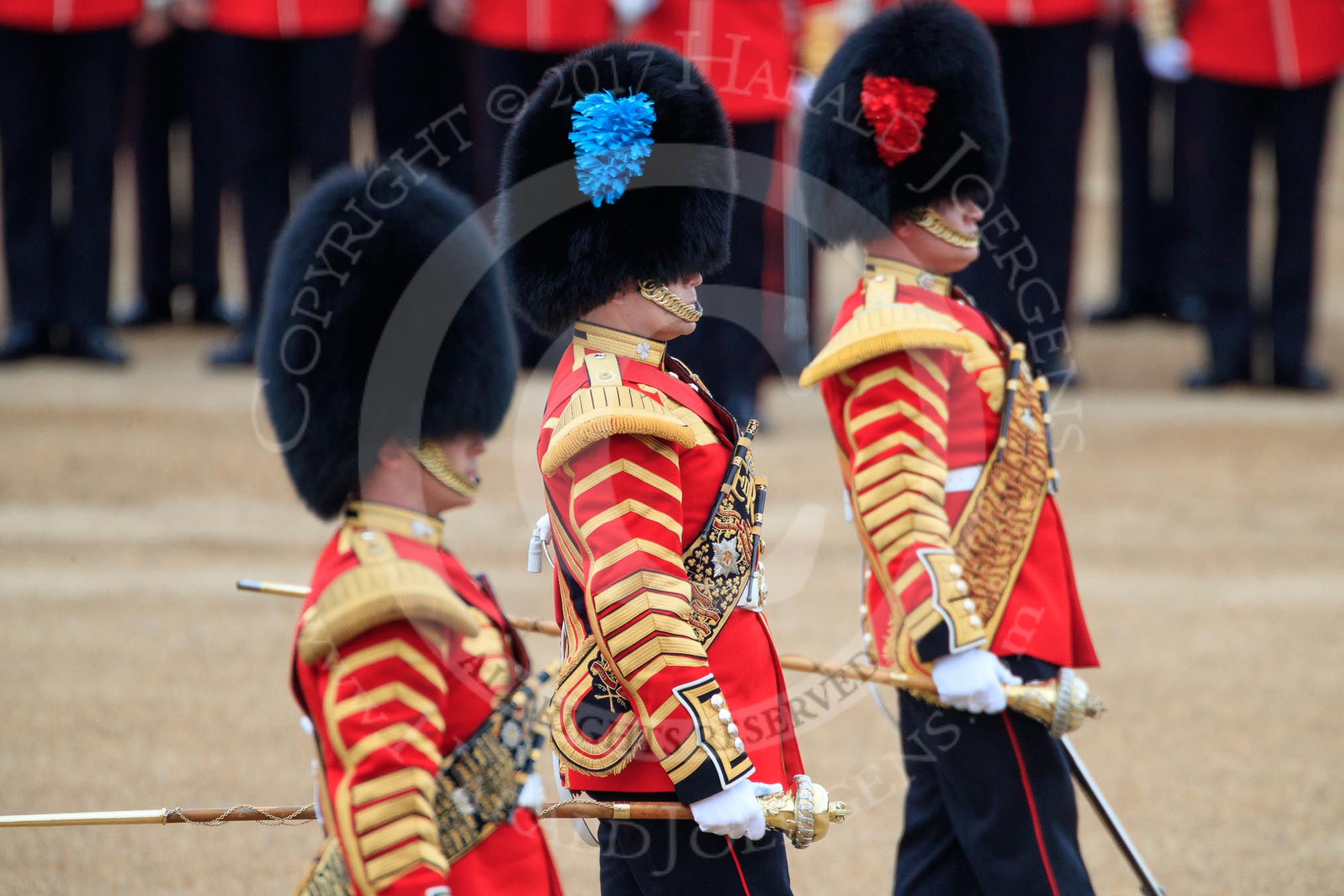 during The Colonel's Review {iptcyear4} (final rehearsal for Trooping the Colour, The Queen's Birthday Parade)  at Horse Guards Parade, Westminster, London, 2 June 2018, 11:08.