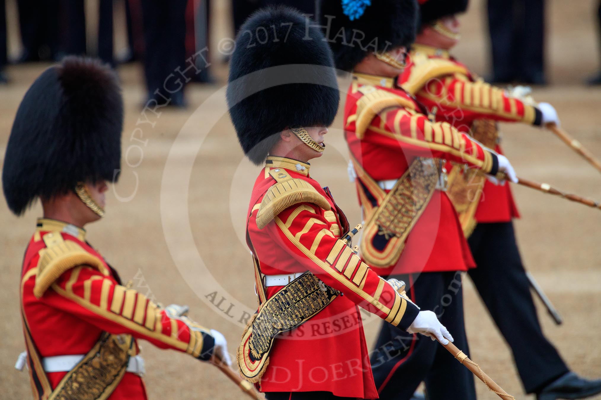 during The Colonel's Review {iptcyear4} (final rehearsal for Trooping the Colour, The Queen's Birthday Parade)  at Horse Guards Parade, Westminster, London, 2 June 2018, 11:08.