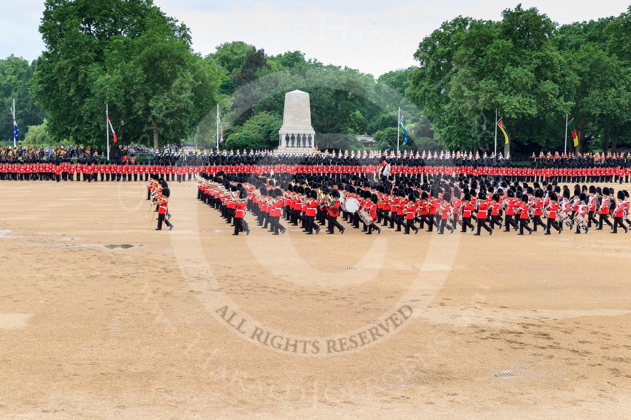 during The Colonel's Review {iptcyear4} (final rehearsal for Trooping the Colour, The Queen's Birthday Parade)  at Horse Guards Parade, Westminster, London, 2 June 2018, 11:12.
