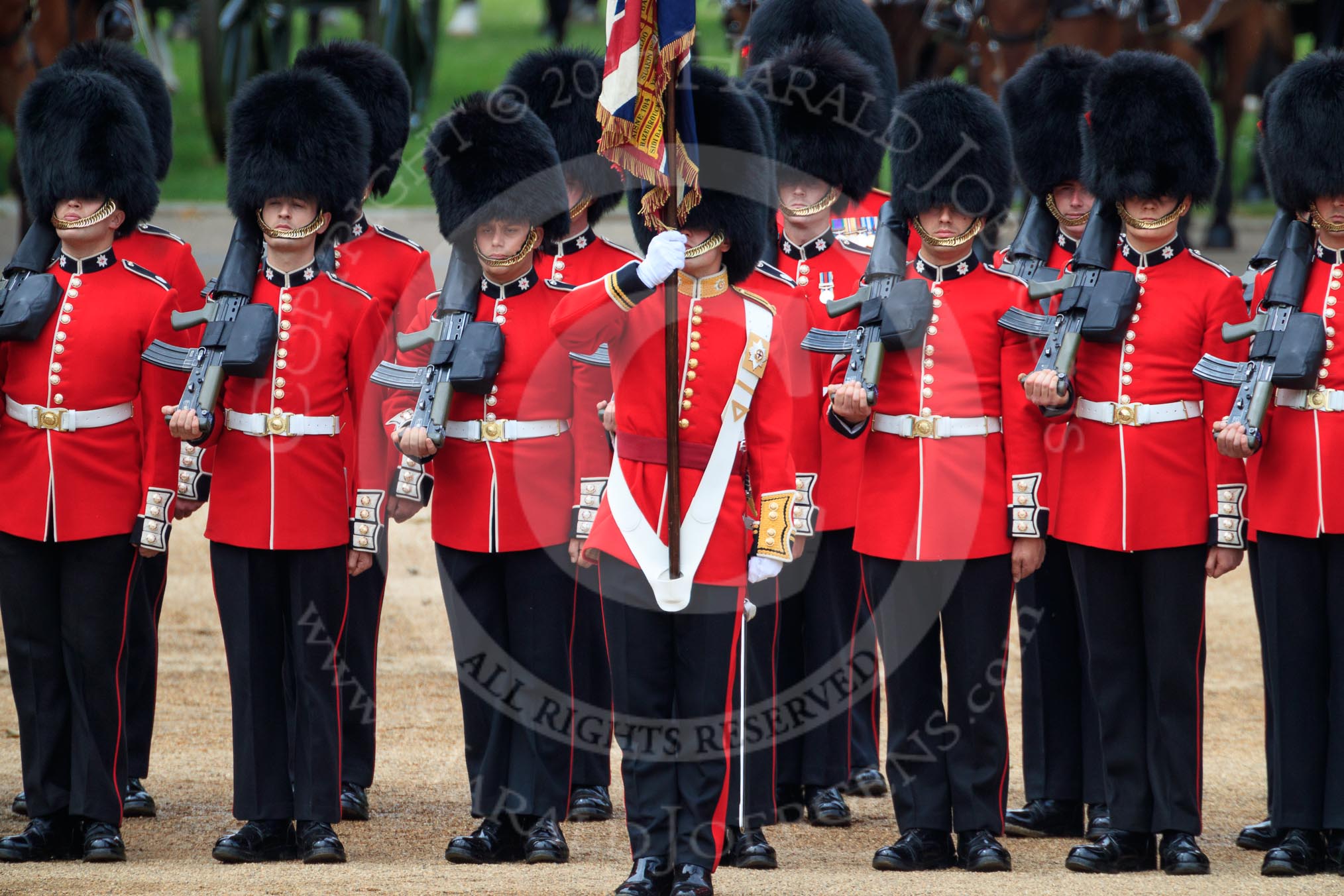 during The Colonel's Review {iptcyear4} (final rehearsal for Trooping the Colour, The Queen's Birthday Parade)  at Horse Guards Parade, Westminster, London, 2 June 2018, 11:29.