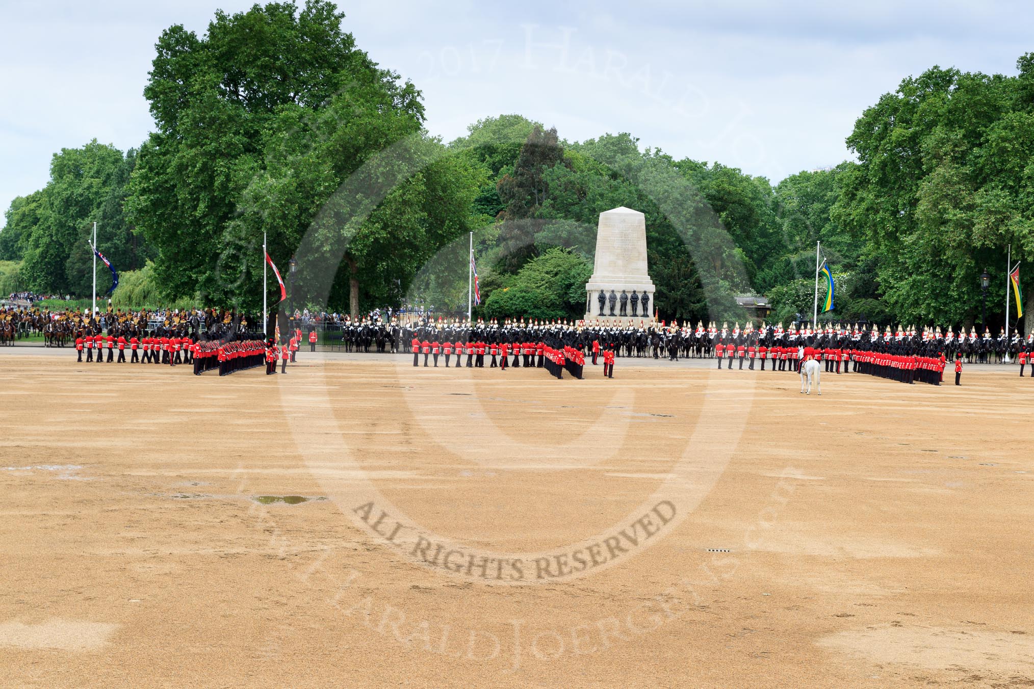 during The Colonel's Review {iptcyear4} (final rehearsal for Trooping the Colour, The Queen's Birthday Parade)  at Horse Guards Parade, Westminster, London, 2 June 2018, 11:31.