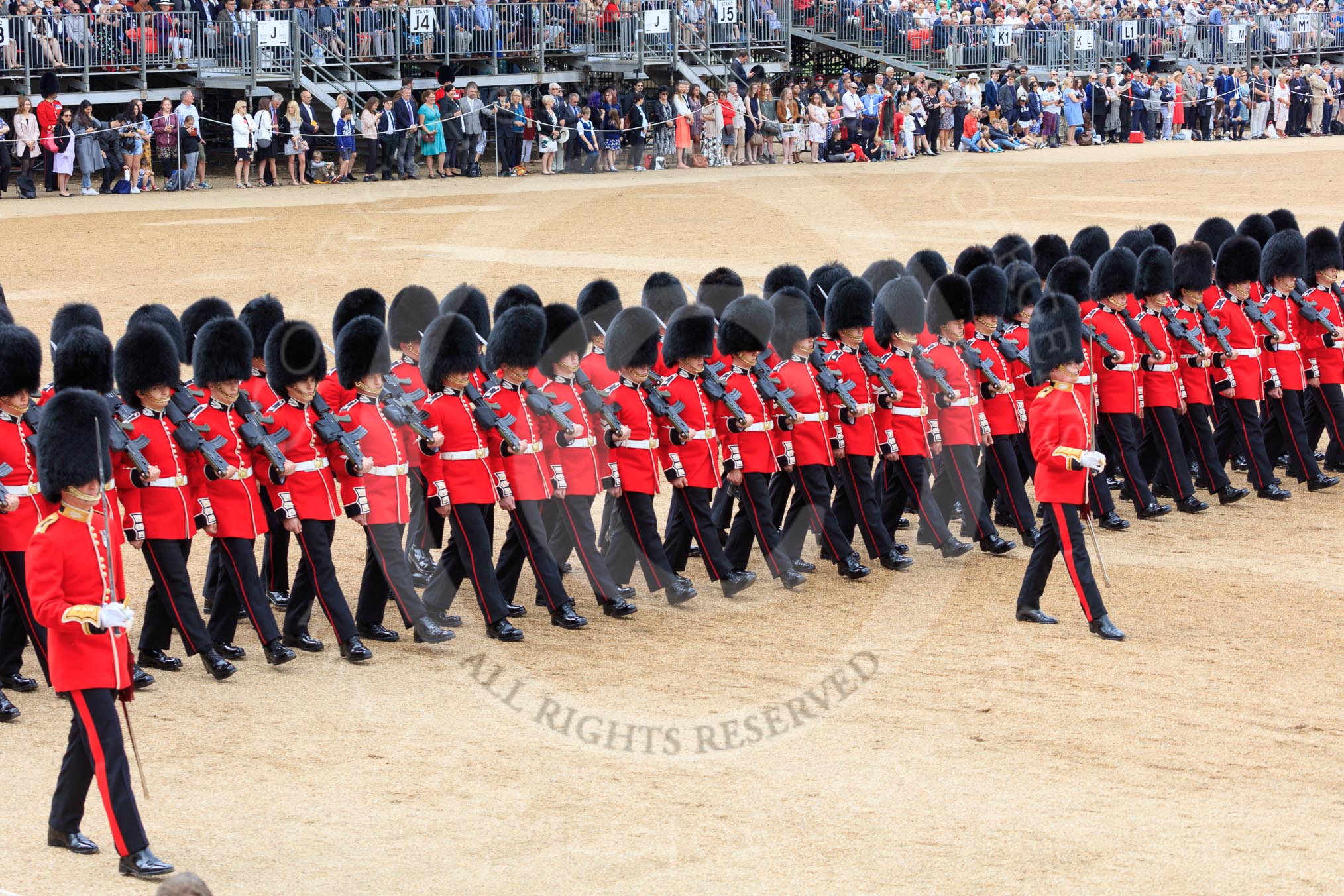 during The Colonel's Review {iptcyear4} (final rehearsal for Trooping the Colour, The Queen's Birthday Parade)  at Horse Guards Parade, Westminster, London, 2 June 2018, 11:39.