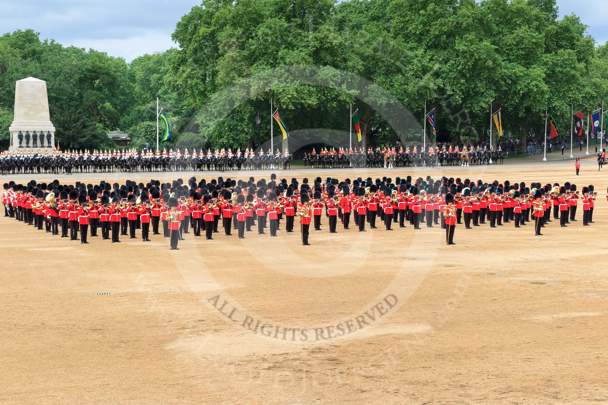 during The Colonel's Review {iptcyear4} (final rehearsal for Trooping the Colour, The Queen's Birthday Parade)  at Horse Guards Parade, Westminster, London, 2 June 2018, 11:41.