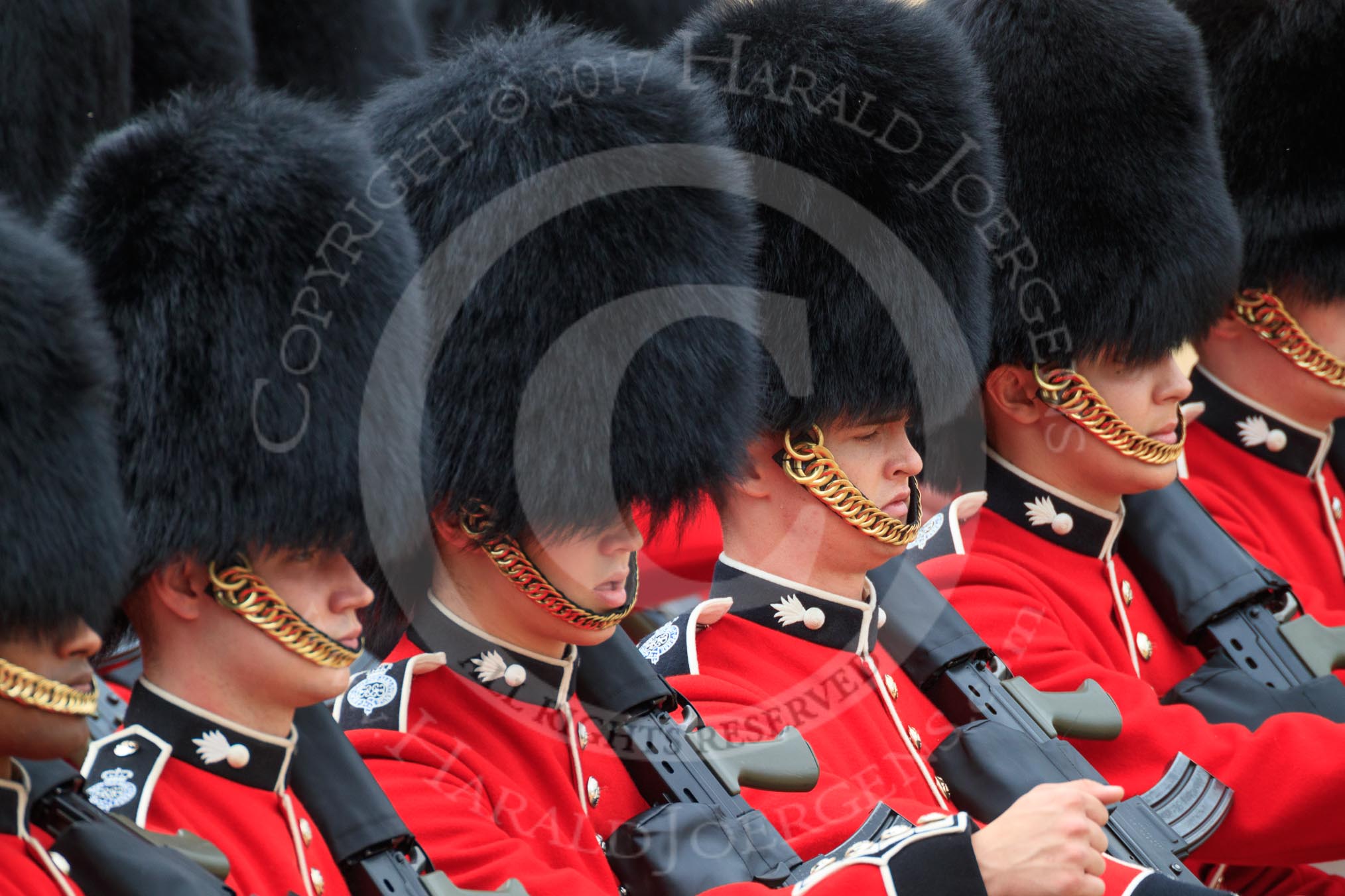 during The Colonel's Review {iptcyear4} (final rehearsal for Trooping the Colour, The Queen's Birthday Parade)  at Horse Guards Parade, Westminster, London, 2 June 2018, 11:48.