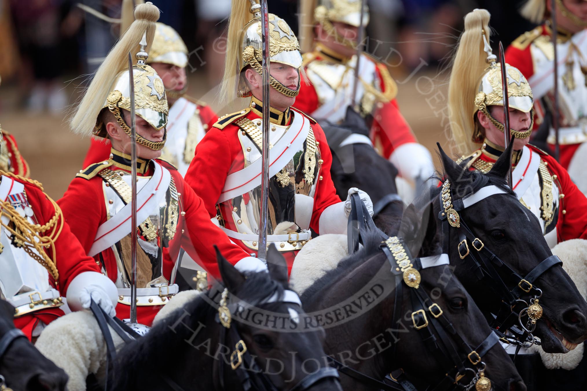 during The Colonel's Review {iptcyear4} (final rehearsal for Trooping the Colour, The Queen's Birthday Parade)  at Horse Guards Parade, Westminster, London, 2 June 2018, 12:03.