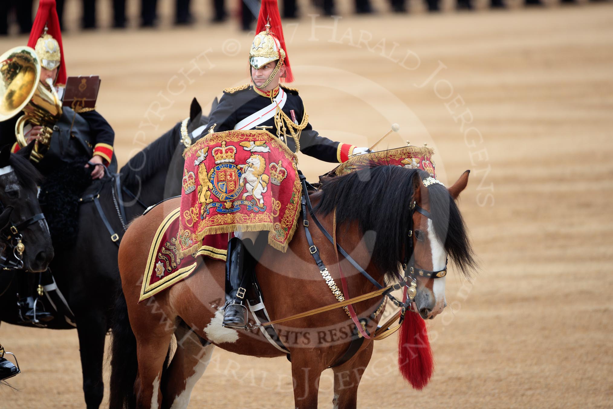 during The Colonel's Review {iptcyear4} (final rehearsal for Trooping the Colour, The Queen's Birthday Parade)  at Horse Guards Parade, Westminster, London, 2 June 2018, 12:03.