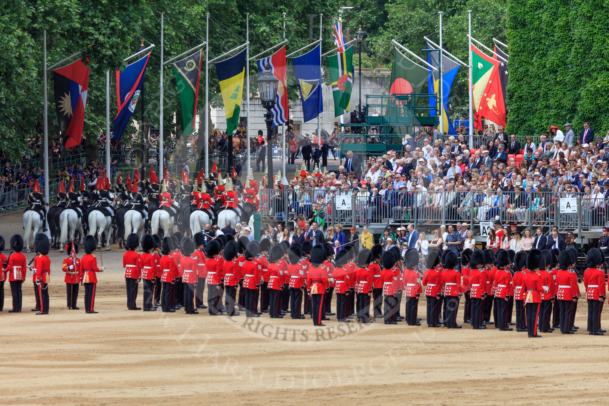 during The Colonel's Review {iptcyear4} (final rehearsal for Trooping the Colour, The Queen's Birthday Parade)  at Horse Guards Parade, Westminster, London, 2 June 2018, 12:08.