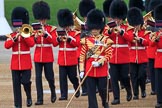 Senior Drum Major Damian Thomas, leading the Band of the Welsh Guards into position on Horse Guards Parade, during The Colonel's Review 2018 (final rehearsal for Trooping the Colour, The Queen's Birthday Parade)  at Horse Guards Parade, Westminster, London, 2 June 2018, 10:13.