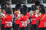 Senior Drum Major Damian Thomas, leading the 180 degrees turn of the Band of the Welsh Guards to get into position on Horse Guards Parade, during The Colonel's Review 2018 (final rehearsal for Trooping the Colour, The Queen's Birthday Parade)  at Horse Guards Parade, Westminster, London, 2 June 2018, 10:14.