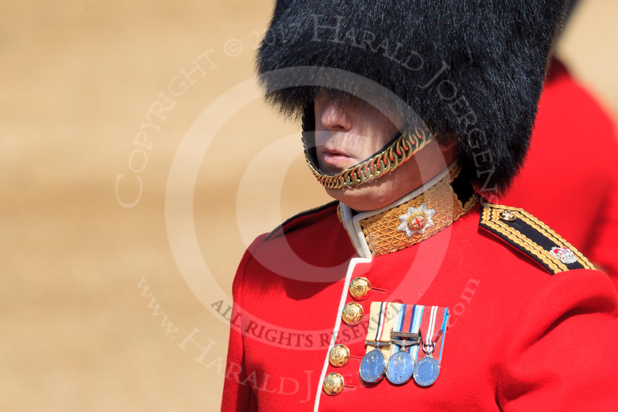 The Parade Major, Major OJ Biggs, riding out onto Horse Guards Parade, during Trooping the Colour 2018, The Queen's Birthday Parade at Horse Guards Parade, Westminster, London, 9 June 2018, 10:38.