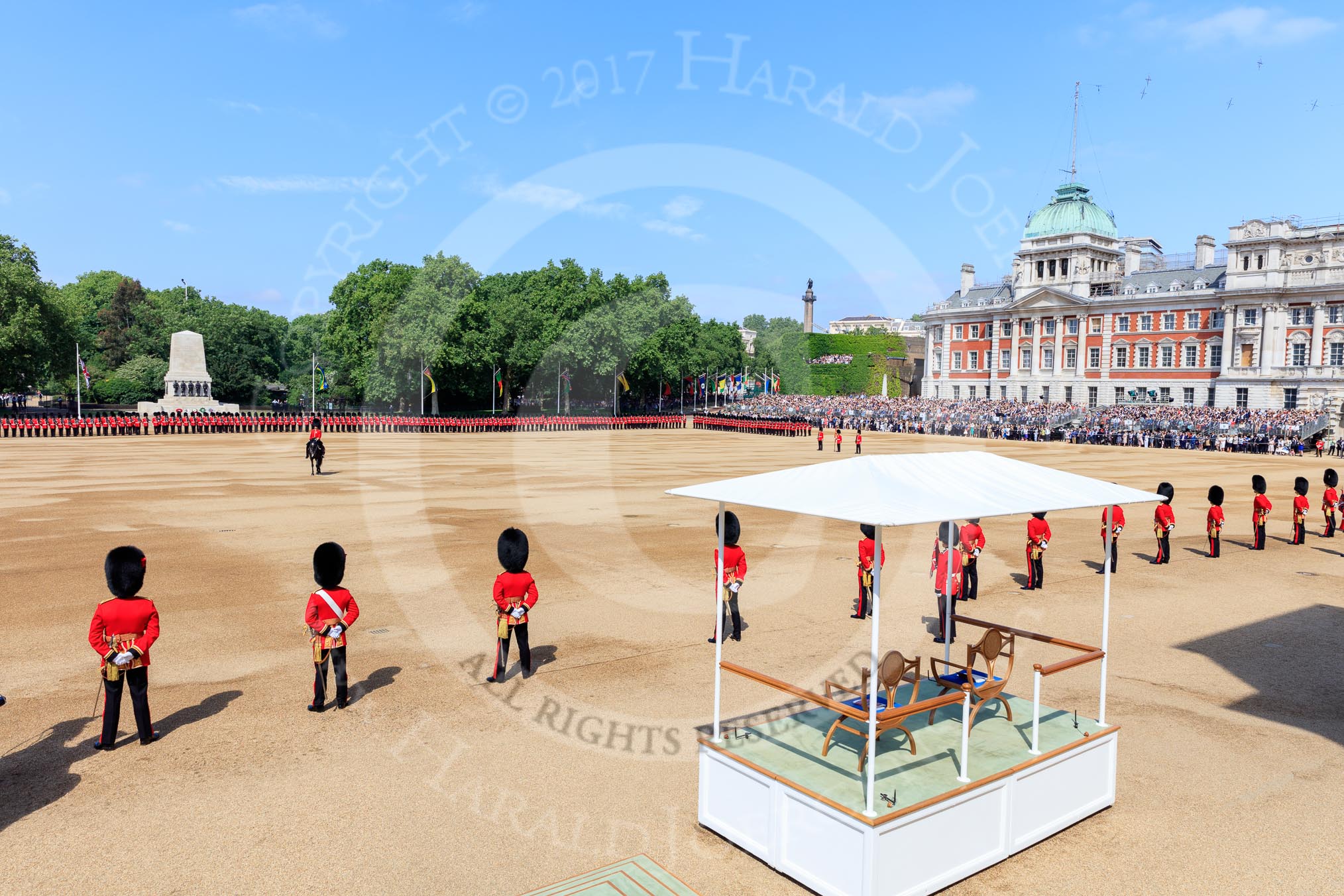 during Trooping the Colour {iptcyear4}, The Queen's Birthday Parade at Horse Guards Parade, Westminster, London, 9 June 2018, 10:39.