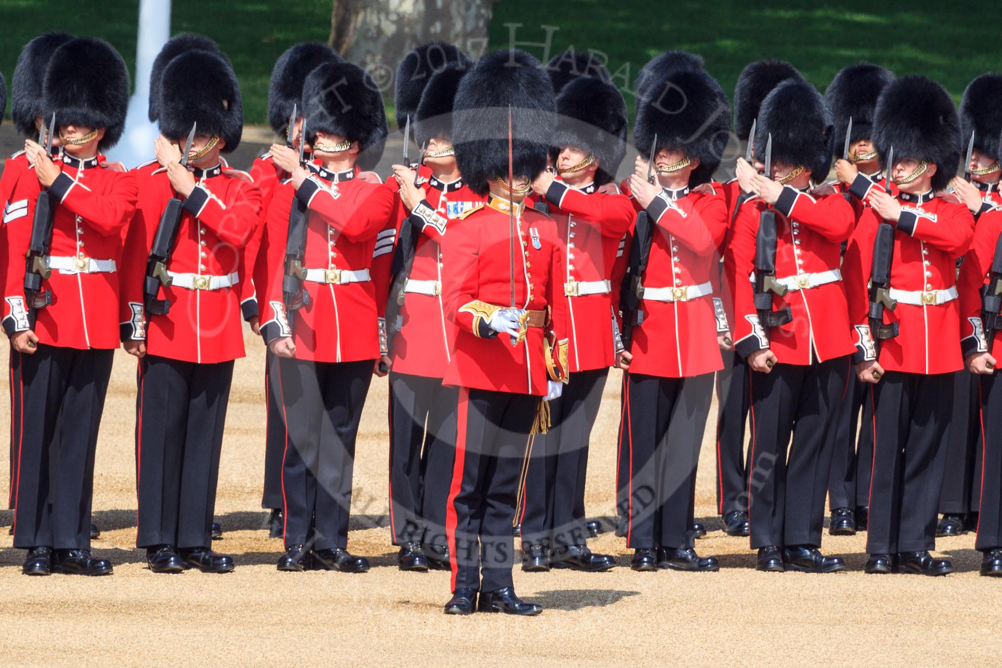 during Trooping the Colour {iptcyear4}, The Queen's Birthday Parade at Horse Guards Parade, Westminster, London, 9 June 2018, 10:43.