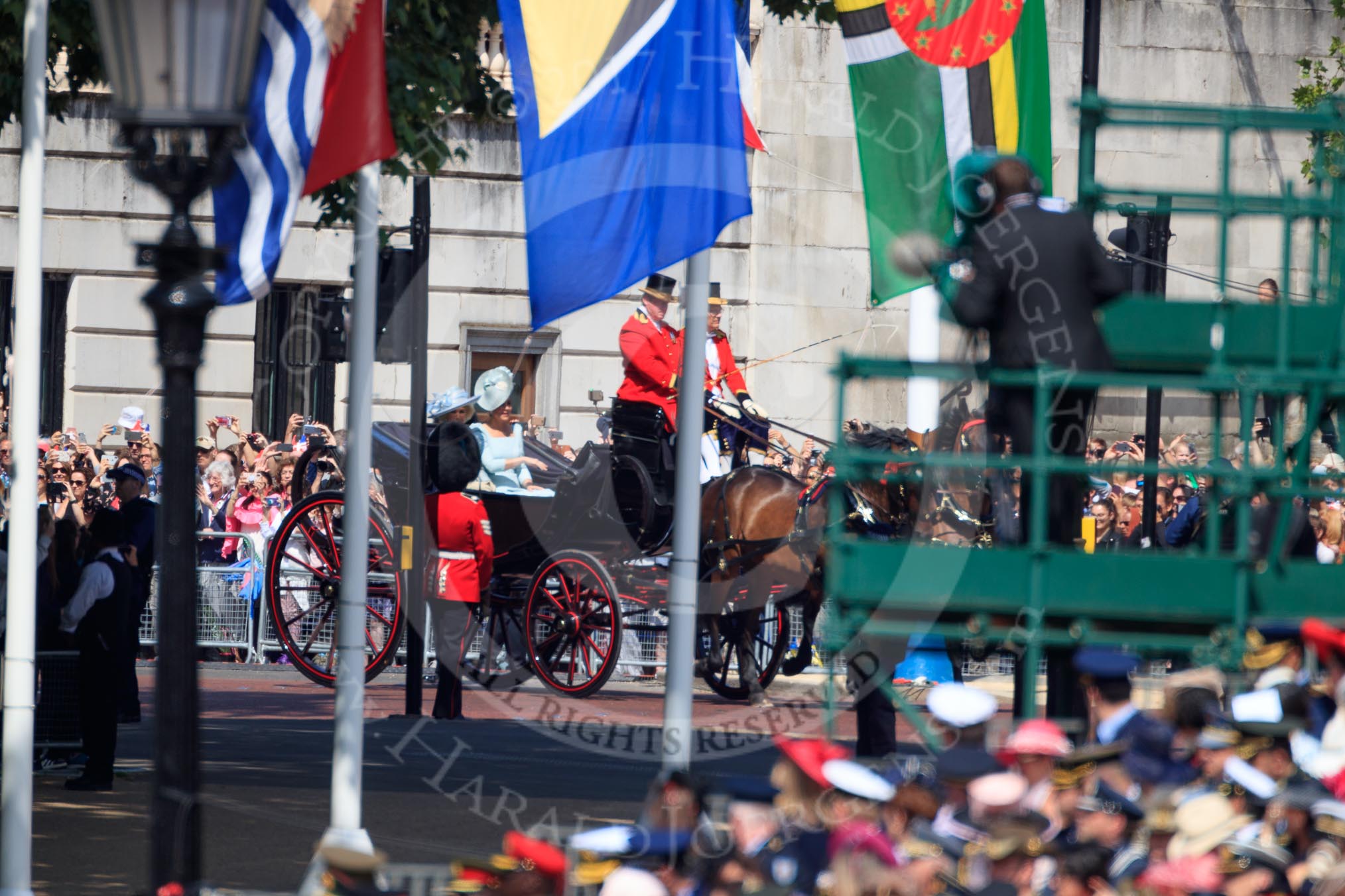 during Trooping the Colour {iptcyear4}, The Queen's Birthday Parade at Horse Guards Parade, Westminster, London, 9 June 2018, 10:48.