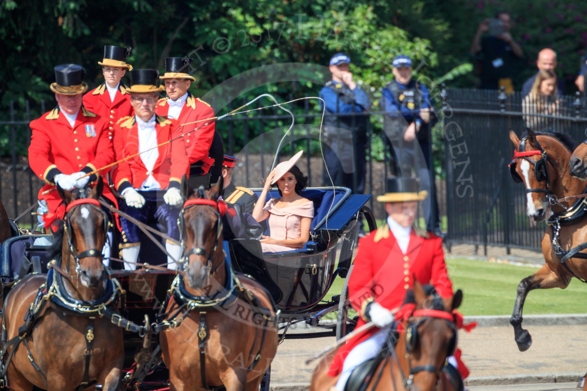 during Trooping the Colour {iptcyear4}, The Queen's Birthday Parade at Horse Guards Parade, Westminster, London, 9 June 2018, 10:49.