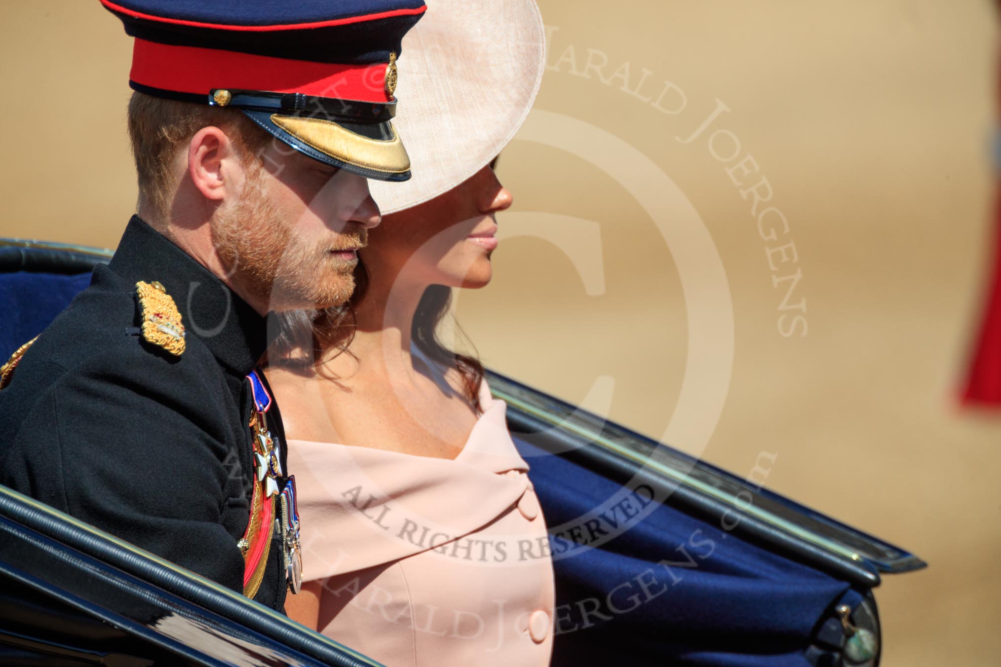 during Trooping the Colour {iptcyear4}, The Queen's Birthday Parade at Horse Guards Parade, Westminster, London, 9 June 2018, 10:50.