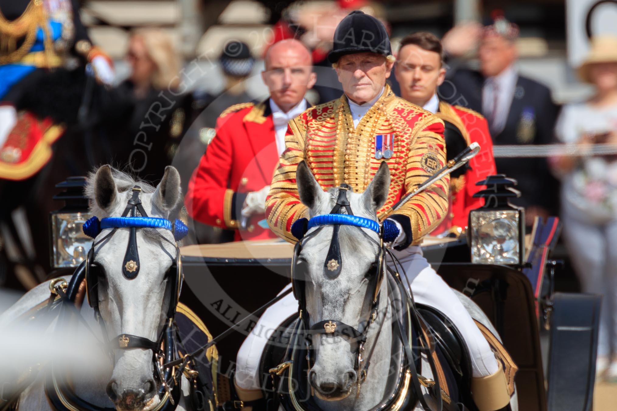 during Trooping the Colour {iptcyear4}, The Queen's Birthday Parade at Horse Guards Parade, Westminster, London, 9 June 2018, 10:59.