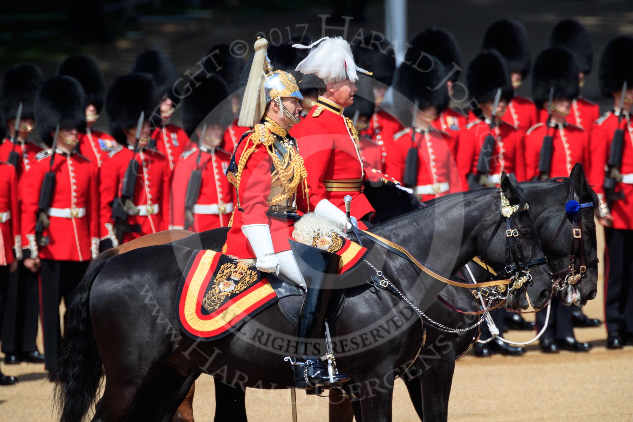 during Trooping the Colour {iptcyear4}, The Queen's Birthday Parade at Horse Guards Parade, Westminster, London, 9 June 2018, 11:03.