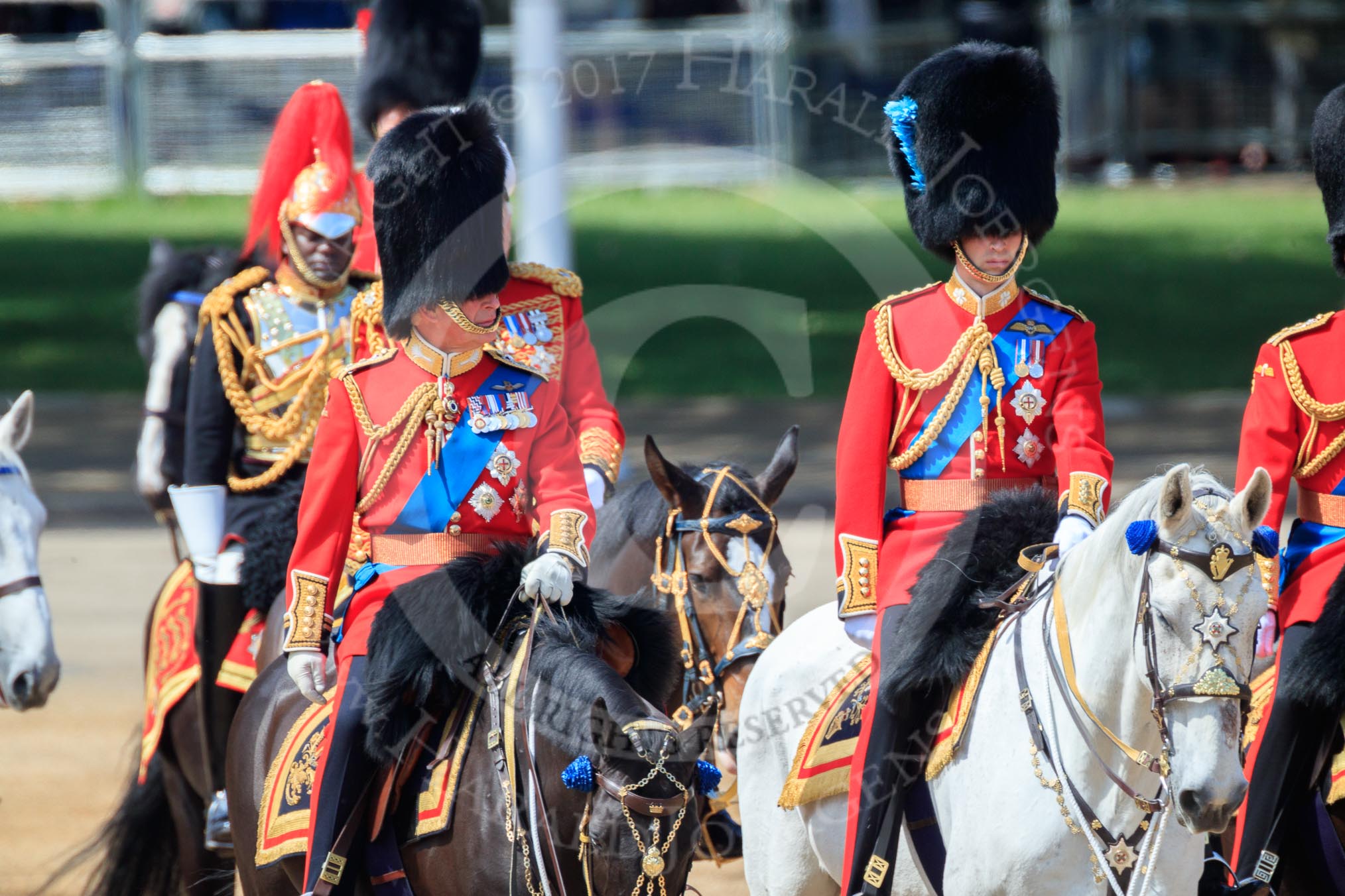 during Trooping the Colour {iptcyear4}, The Queen's Birthday Parade at Horse Guards Parade, Westminster, London, 9 June 2018, 11:04.
