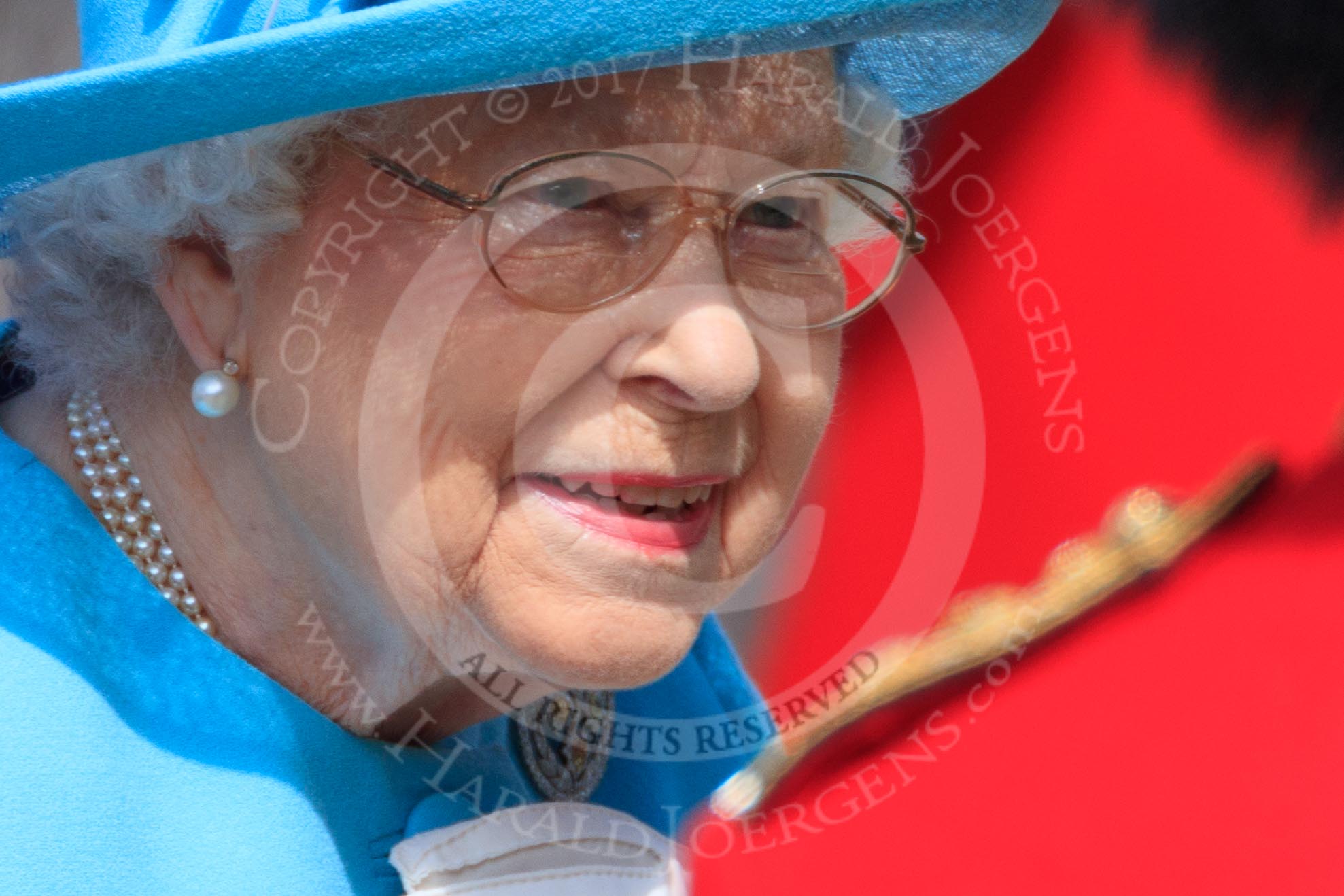 during Trooping the Colour {iptcyear4}, The Queen's Birthday Parade at Horse Guards Parade, Westminster, London, 9 June 2018, 11:06.
