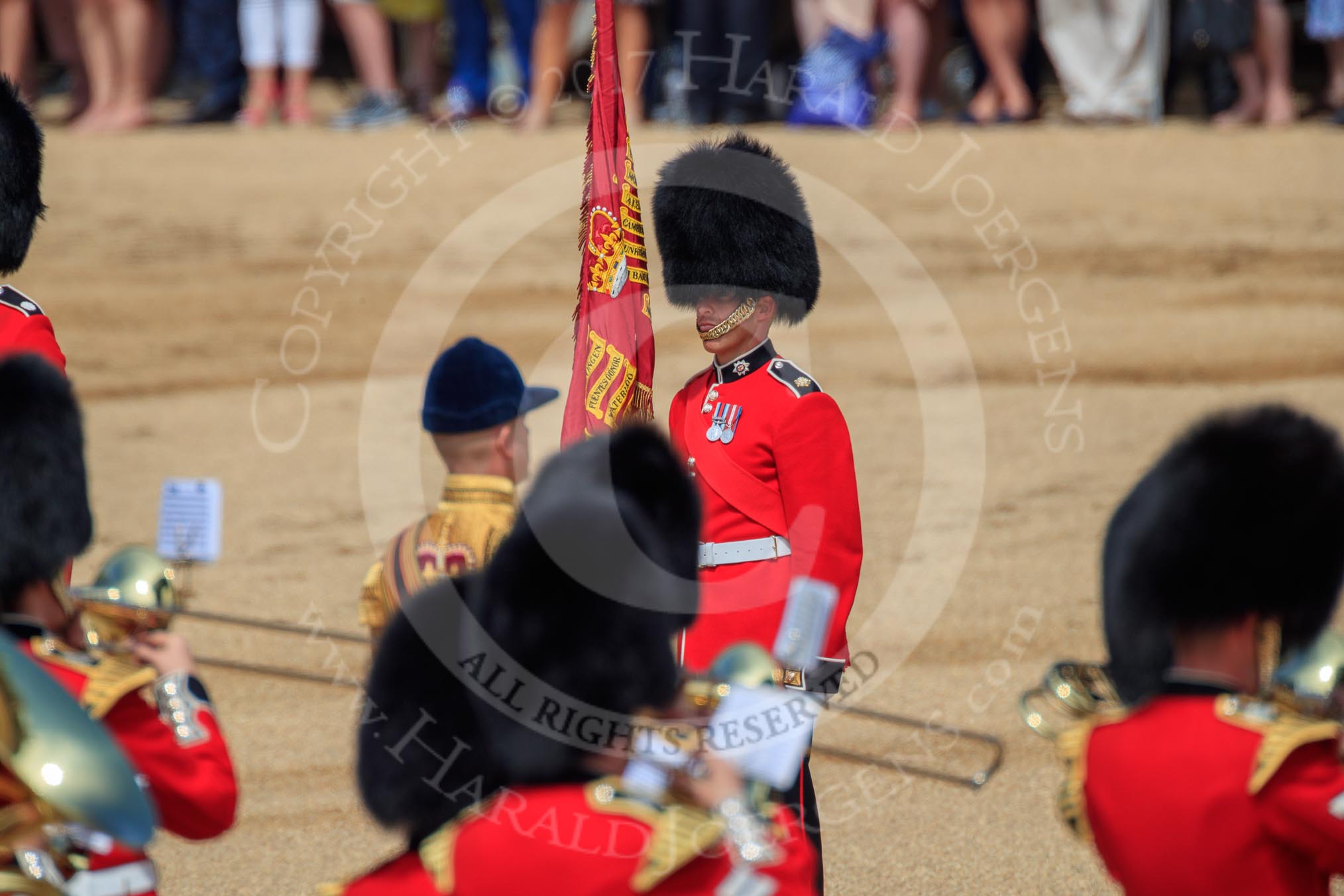 during Trooping the Colour {iptcyear4}, The Queen's Birthday Parade at Horse Guards Parade, Westminster, London, 9 June 2018, 11:10.