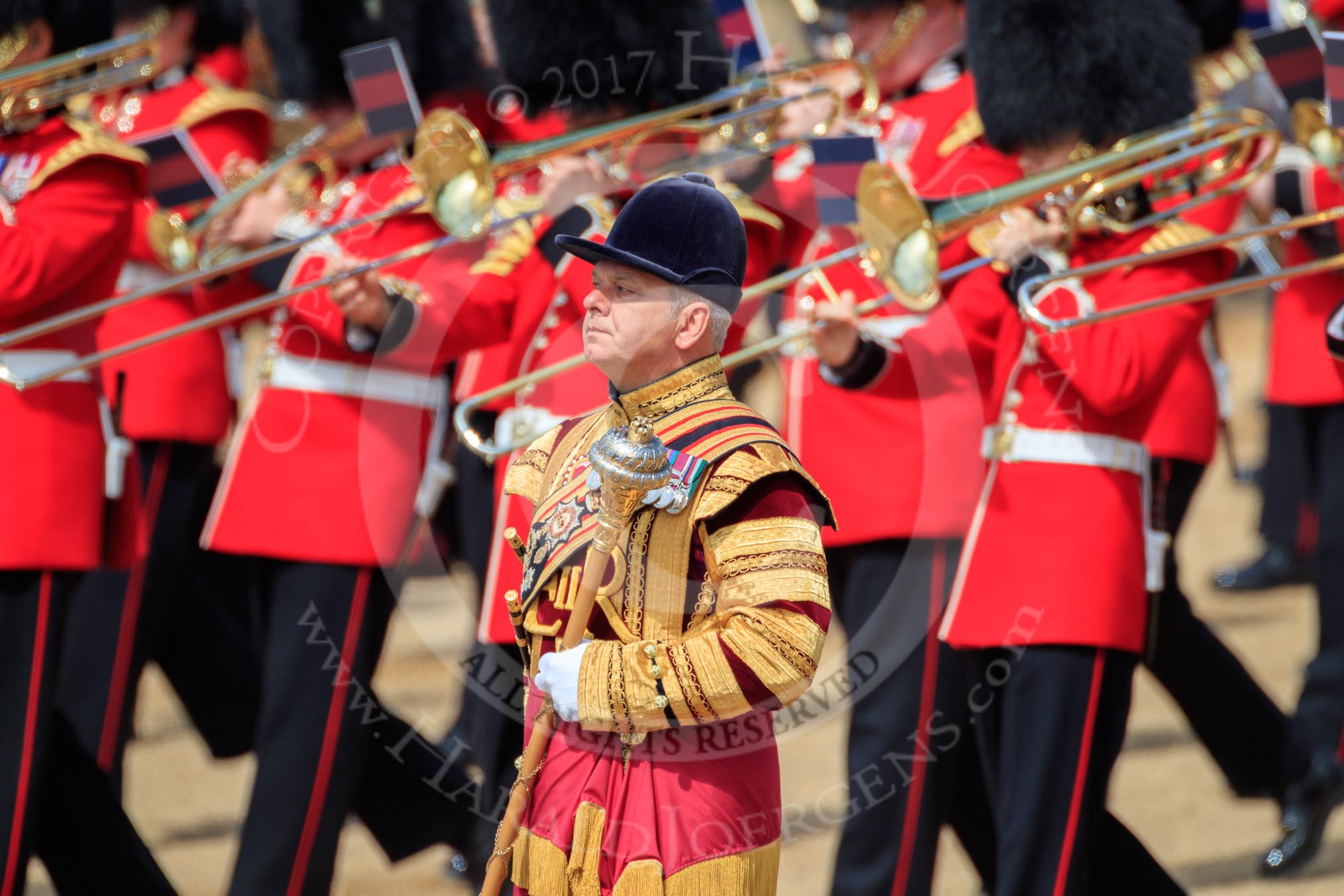 during Trooping the Colour {iptcyear4}, The Queen's Birthday Parade at Horse Guards Parade, Westminster, London, 9 June 2018, 11:10.