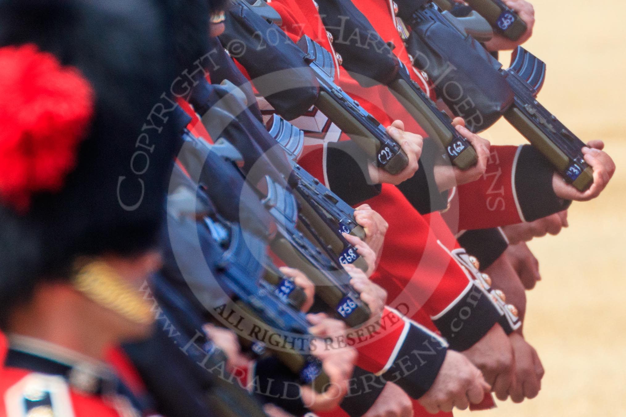 during Trooping the Colour {iptcyear4}, The Queen's Birthday Parade at Horse Guards Parade, Westminster, London, 9 June 2018, 11:18.