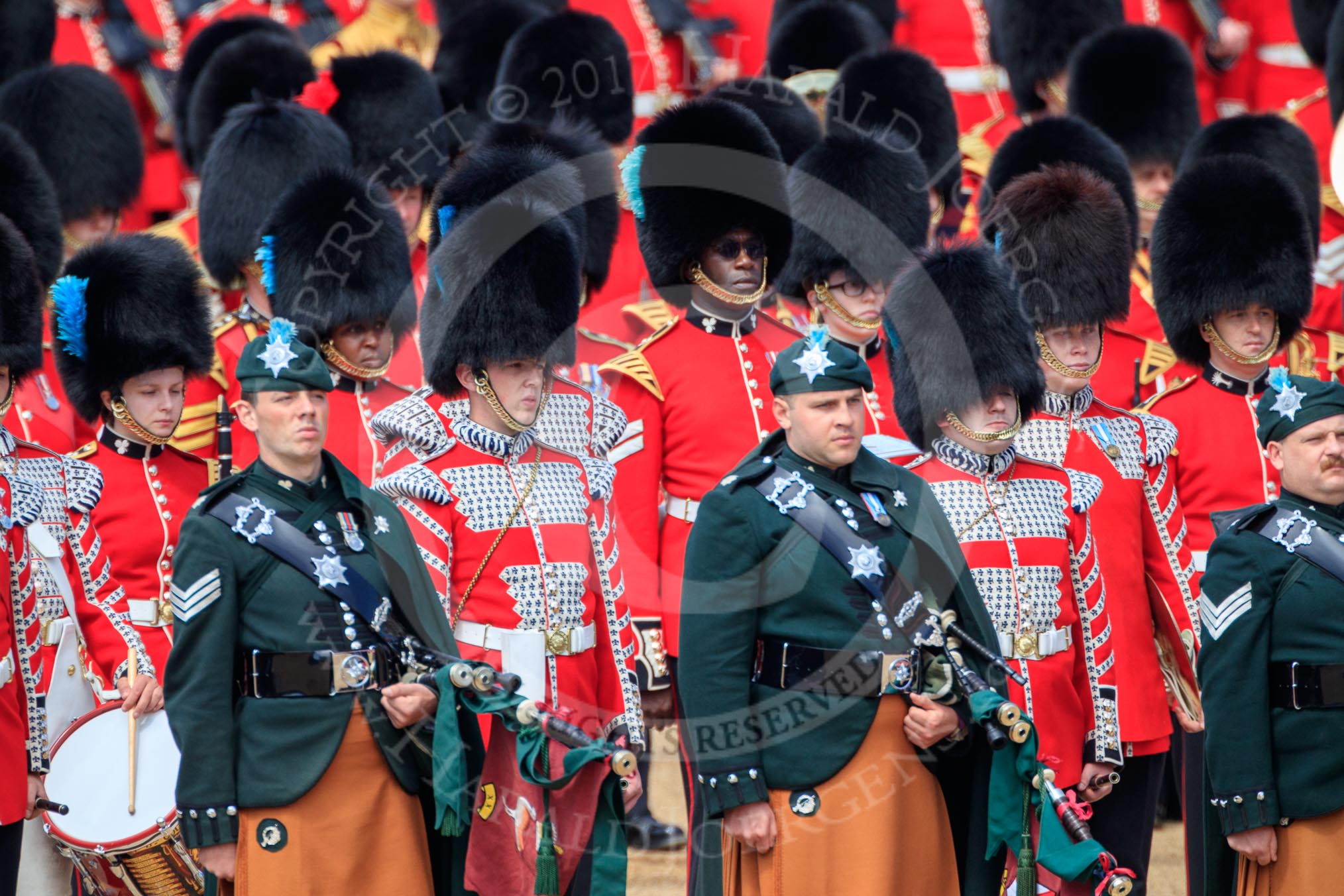 during Trooping the Colour {iptcyear4}, The Queen's Birthday Parade at Horse Guards Parade, Westminster, London, 9 June 2018, 11:20.