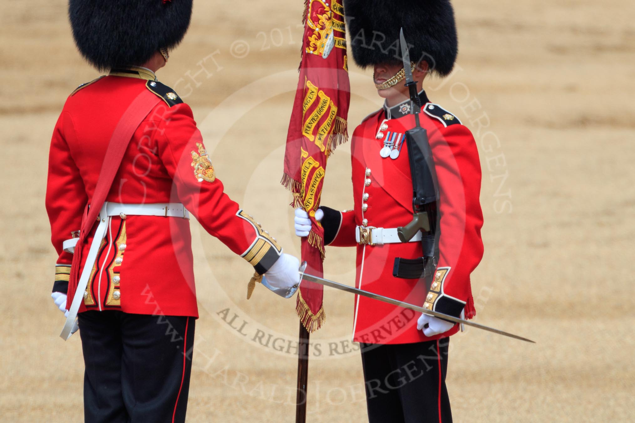 during Trooping the Colour {iptcyear4}, The Queen's Birthday Parade at Horse Guards Parade, Westminster, London, 9 June 2018, 11:20.