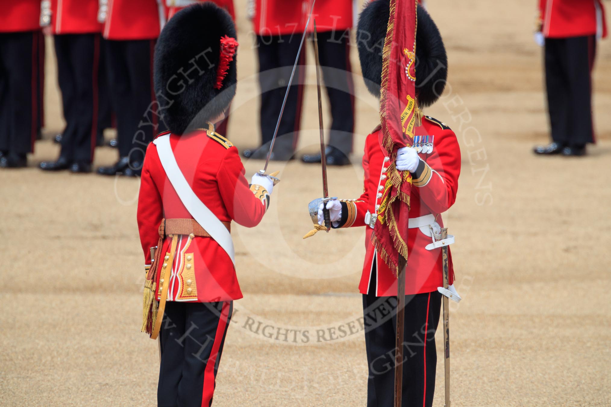 during Trooping the Colour {iptcyear4}, The Queen's Birthday Parade at Horse Guards Parade, Westminster, London, 9 June 2018, 11:20.