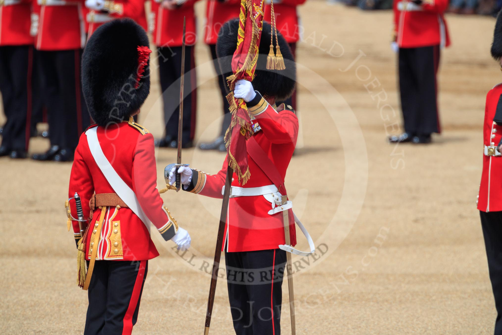 during Trooping the Colour {iptcyear4}, The Queen's Birthday Parade at Horse Guards Parade, Westminster, London, 9 June 2018, 11:21.