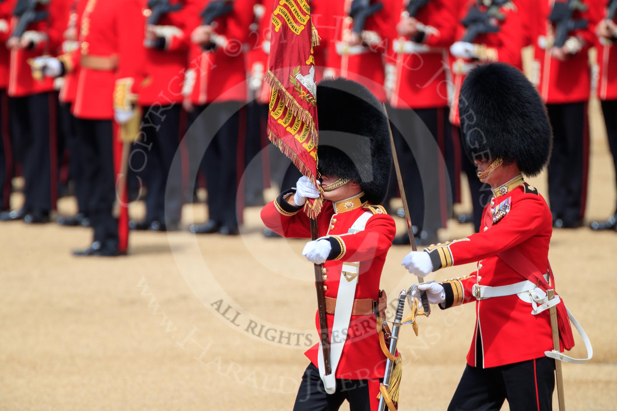during Trooping the Colour {iptcyear4}, The Queen's Birthday Parade at Horse Guards Parade, Westminster, London, 9 June 2018, 11:22.