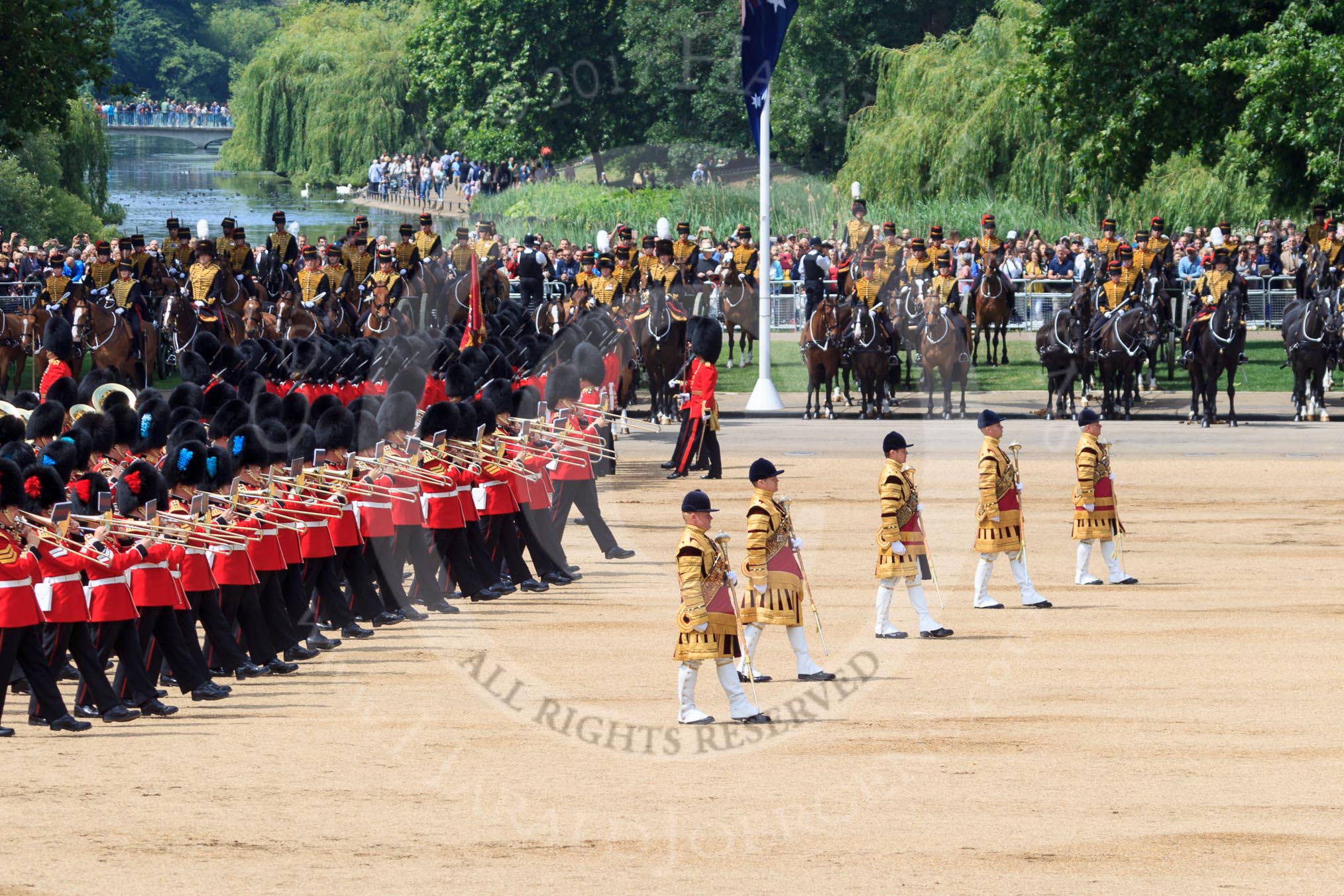 during Trooping the Colour {iptcyear4}, The Queen's Birthday Parade at Horse Guards Parade, Westminster, London, 9 June 2018, 11:33.