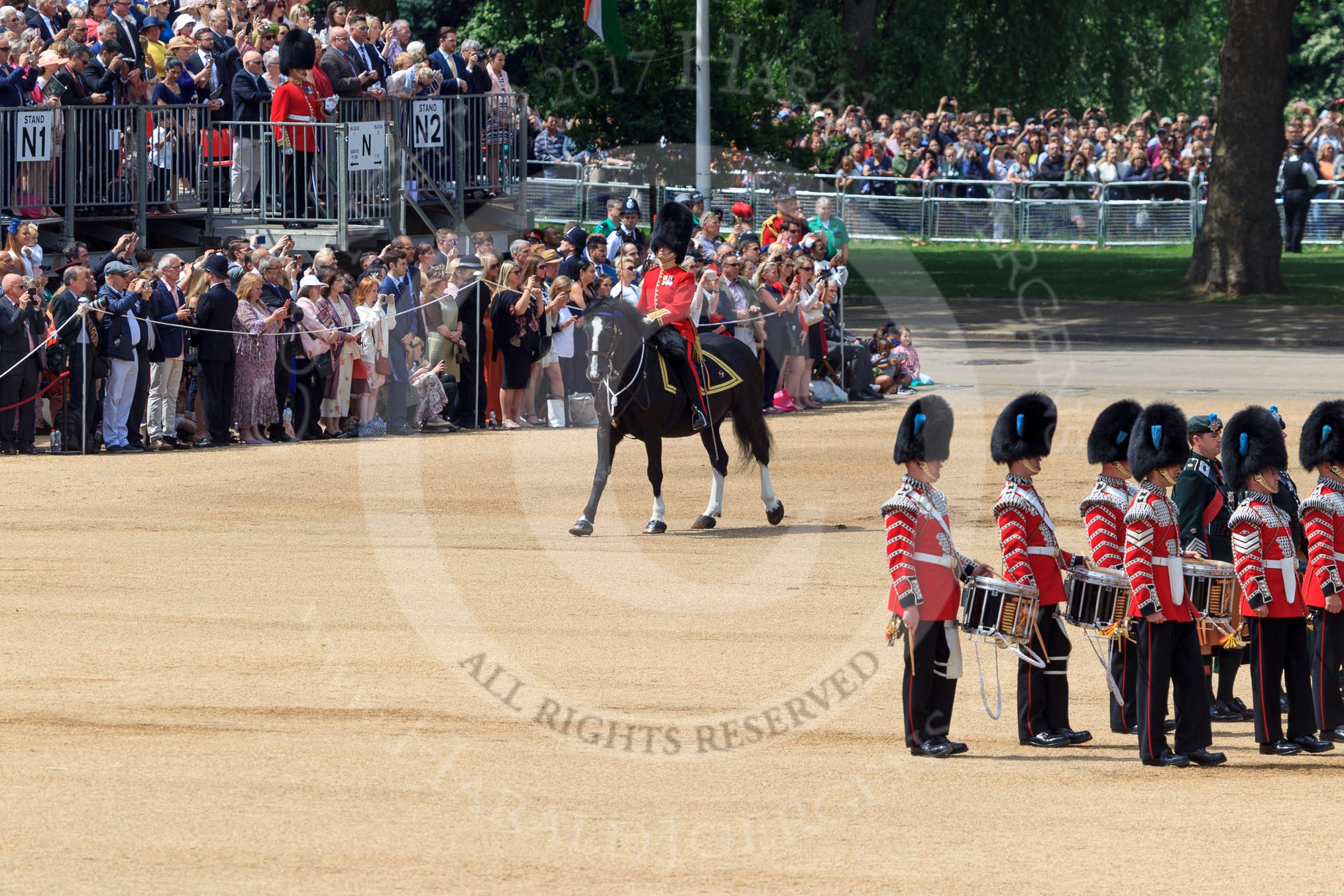 during Trooping the Colour {iptcyear4}, The Queen's Birthday Parade at Horse Guards Parade, Westminster, London, 9 June 2018, 11:33.