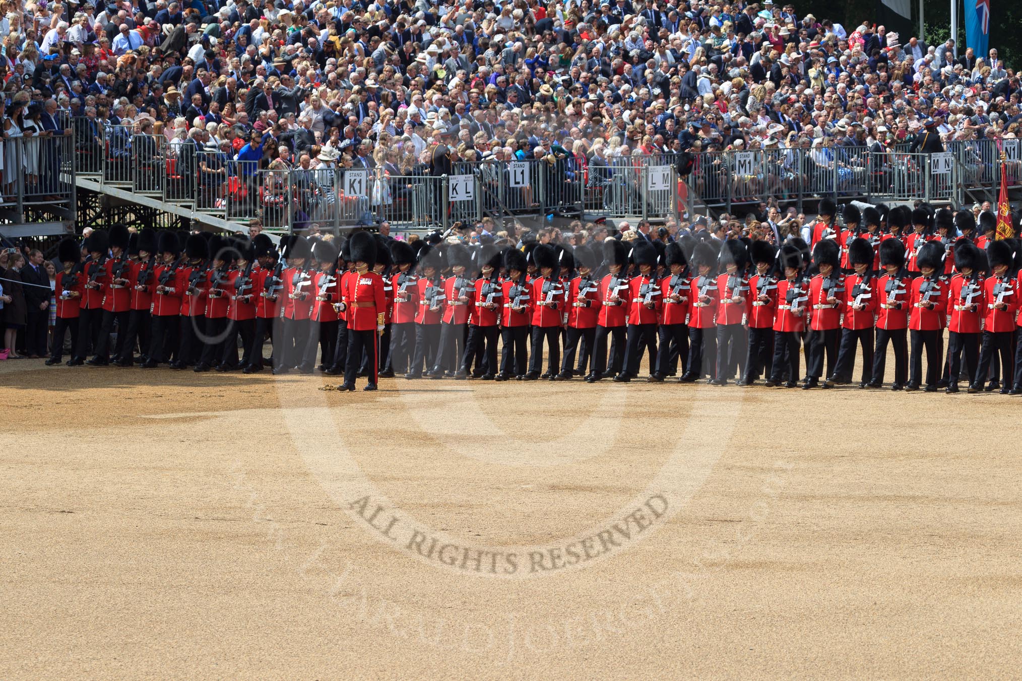 during Trooping the Colour {iptcyear4}, The Queen's Birthday Parade at Horse Guards Parade, Westminster, London, 9 June 2018, 11:35.