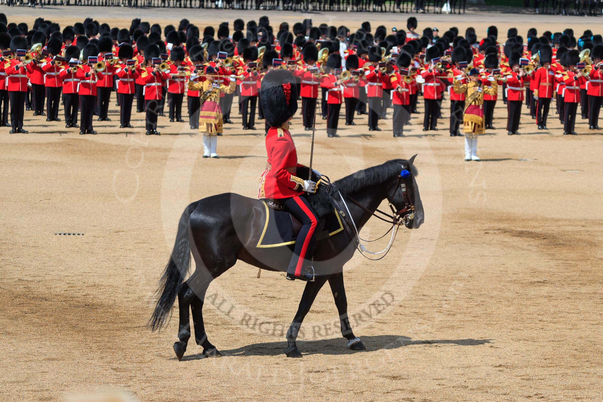 during Trooping the Colour {iptcyear4}, The Queen's Birthday Parade at Horse Guards Parade, Westminster, London, 9 June 2018, 11:40.