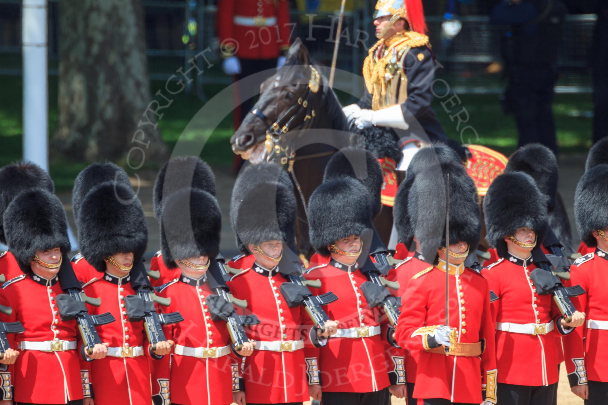 during Trooping the Colour {iptcyear4}, The Queen's Birthday Parade at Horse Guards Parade, Westminster, London, 9 June 2018, 12:01.
