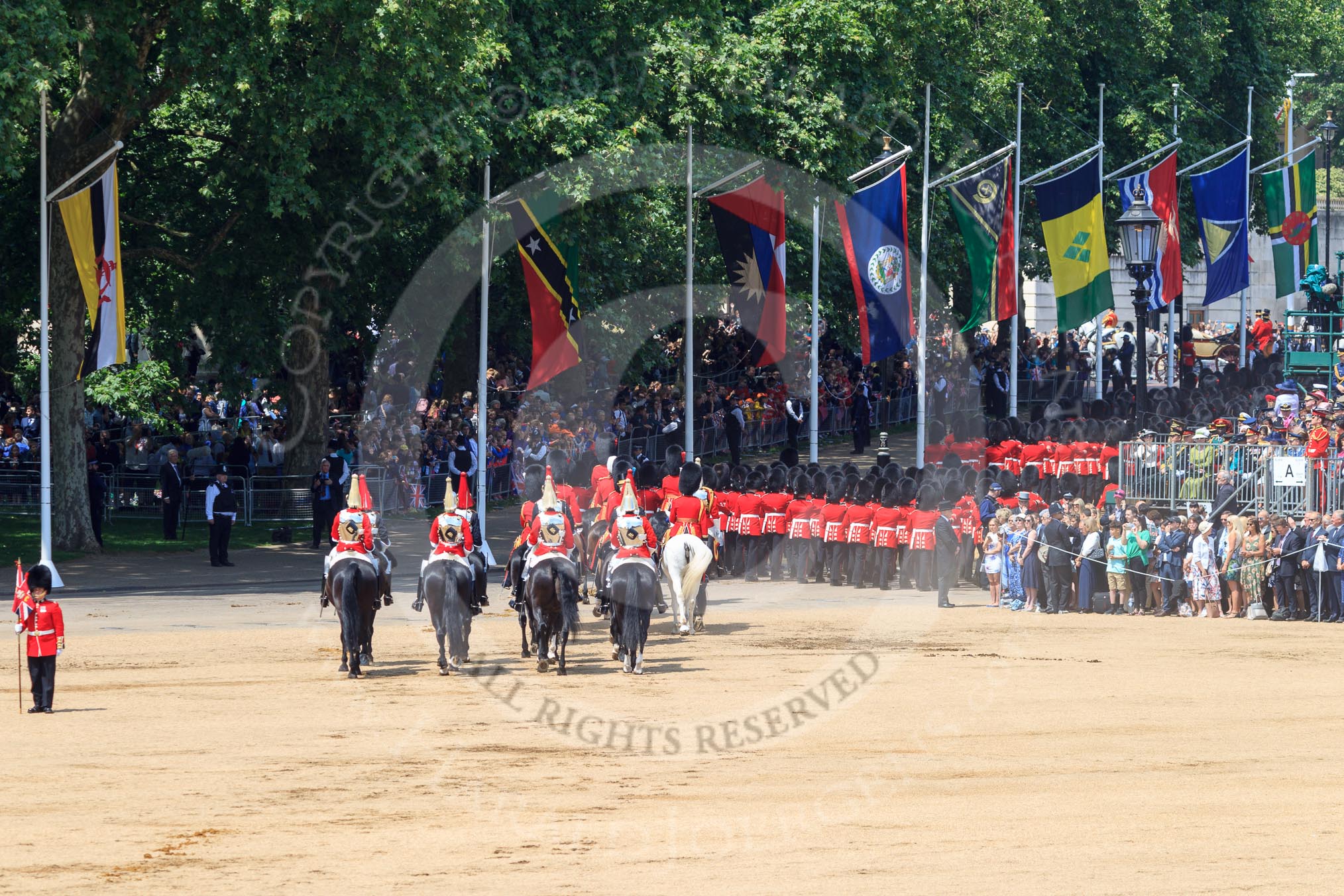 during Trooping the Colour {iptcyear4}, The Queen's Birthday Parade at Horse Guards Parade, Westminster, London, 9 June 2018, 12:19.