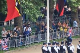 The Youth Enclosure early in the morning, before Trooping the Colour 2018, The Queen's Birthday Parade at Horse Guards Parade, Westminster, London, 9 June 2018, 08:49.