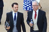 Neatly dressed father and son arriving at Horse Guards Parade before Trooping the Colour 2018, The Queen's Birthday Parade at Horse Guards Parade, Westminster, London, 9 June 2018, 09:06.