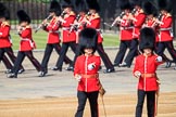 The Subaltern, Captain CWM McLean, Number Three Guard, 1st Battalion Coldstream Guards, and The Subaltern, Captain James Potter (27), Number Four Guard, No 7 Company Coldstream Guards, marching towards Horse Guards Arch during Trooping the Colour 2018, The Queen's Birthday Parade at Horse Guards Parade, Westminster, London, 9 June 2018, 10:31.