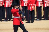 The Colour Sentry Guardsman Jonathon Hughes (26) patrolling the uncased Colour during Trooping the Colour 2018, The Queen's Birthday Parade at Horse Guards Parade, Westminster, London, 9 June 2018, 10:34.